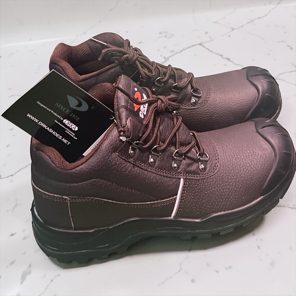 DRKA Durable Men’s Brown Steel Toe Work Boots.